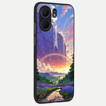  Rainbow Valley Dream back cover For Oppo A5x 5G slim fit glass case with vibrant aesthetic design