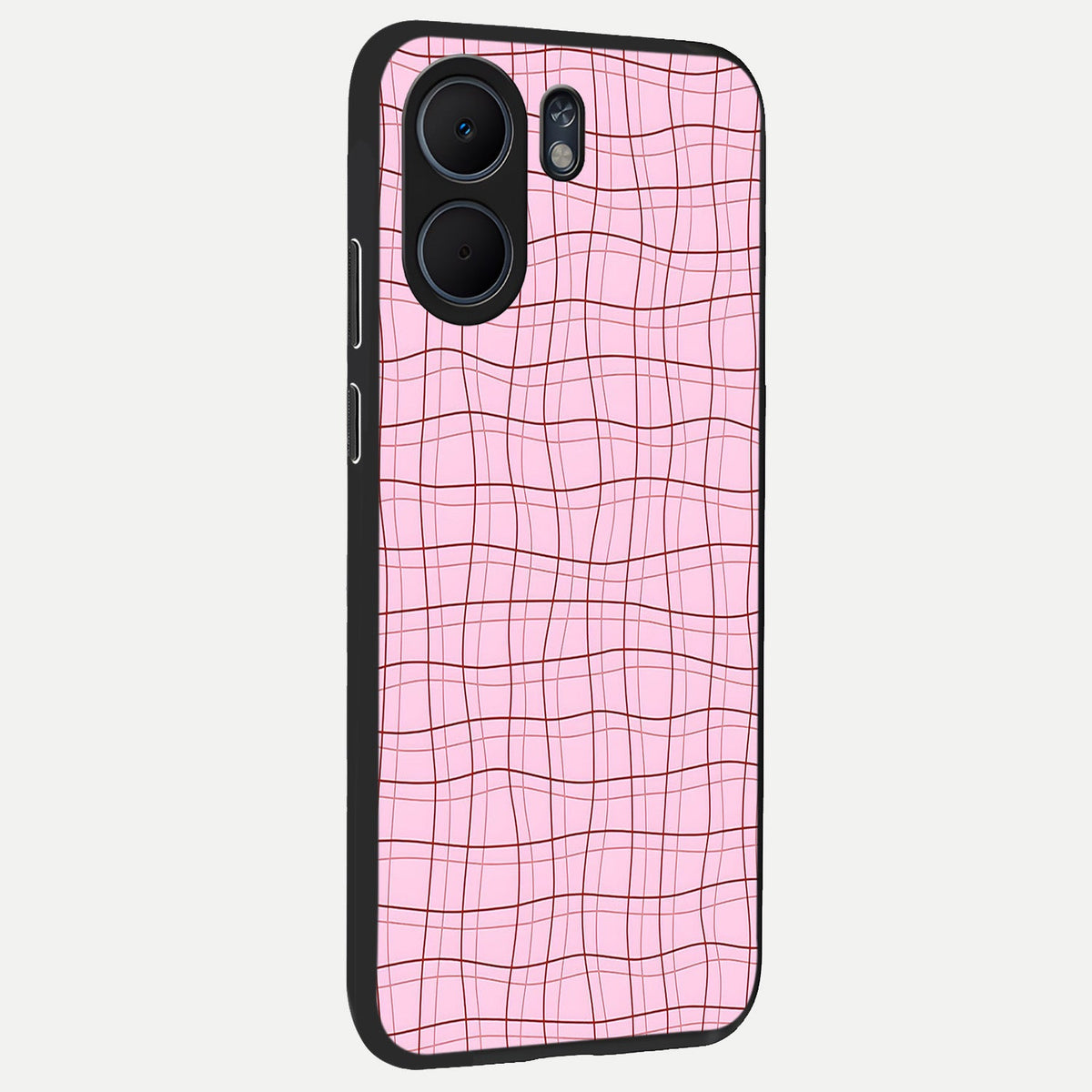  Soft Grid Bliss back cover For Oppo A5x 5G slim fit glass case with vibrant aesthetic design