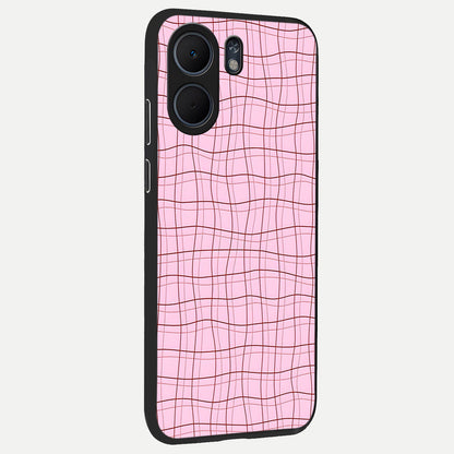  Soft Grid Bliss back cover For Oppo A5x 5G slim fit glass case with vibrant aesthetic design