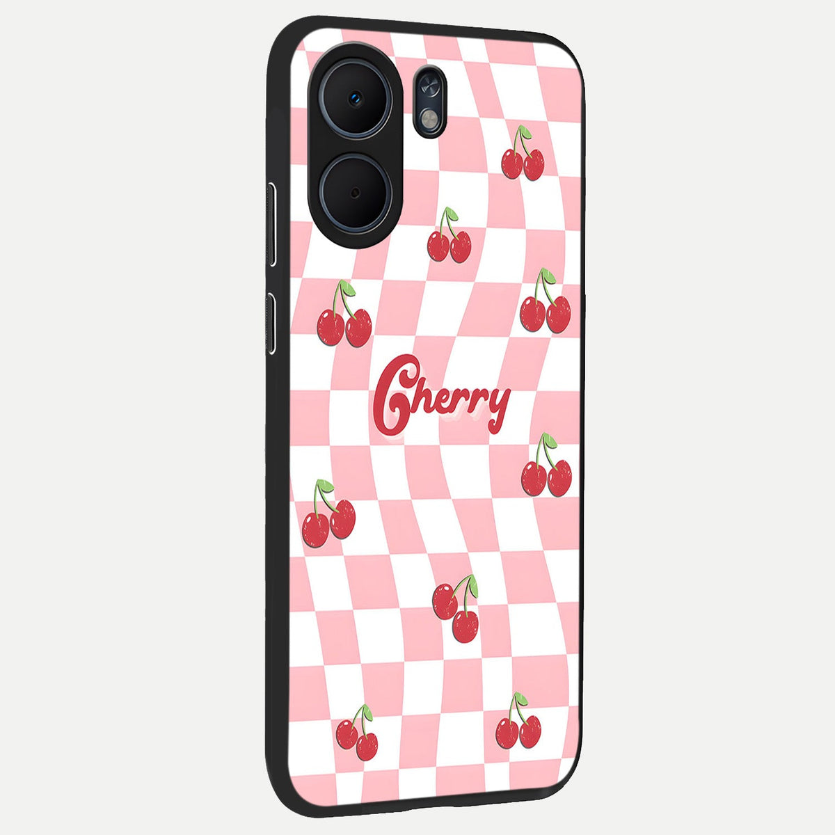 Sweet Cherry Vibes back cover For Oppo A5x 5G slim fit glass case with vibrant aesthetic design