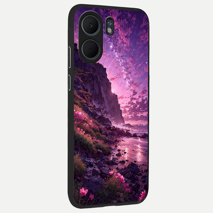  Twilight Blossom Coast back cover For Oppo A5x 5G slim fit glass case with vibrant aesthetic design