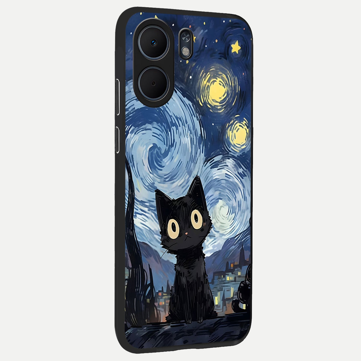  Van Gogh Cat back cover For Oppo A5x 5G slim fit glass case with vibrant aesthetic design