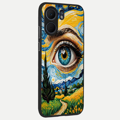  Van Gogh Eye back cover For Oppo A5x 5G slim fit glass case with vibrant aesthetic design