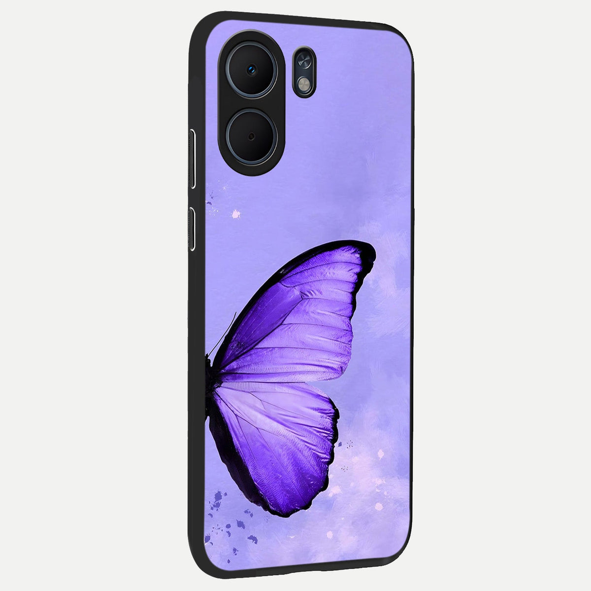  Violet Dream Wing back cover For Oppo A5x 5G slim fit glass case with vibrant aesthetic design