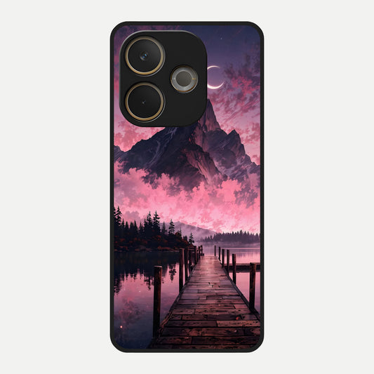  Beautiful Mountain View Glass Case For Oppo A5 Pro back cover – full design glossy printed glass finish
