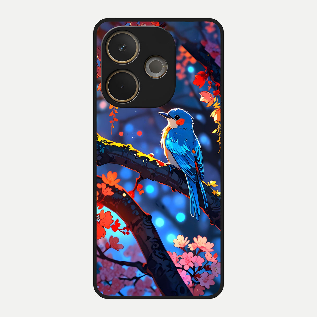  Blooming Water Drift Glass Case For Oppo A5 Pro back cover – full design glossy printed glass finish