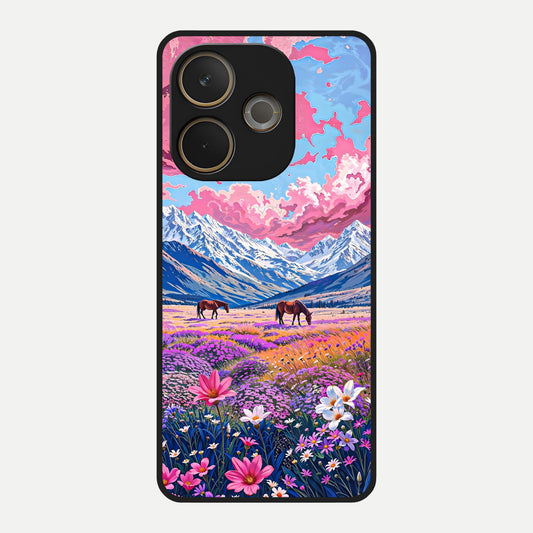  Blossom Valley Dream Glass Case For Oppo A5 Pro back cover – full design glossy printed glass finish