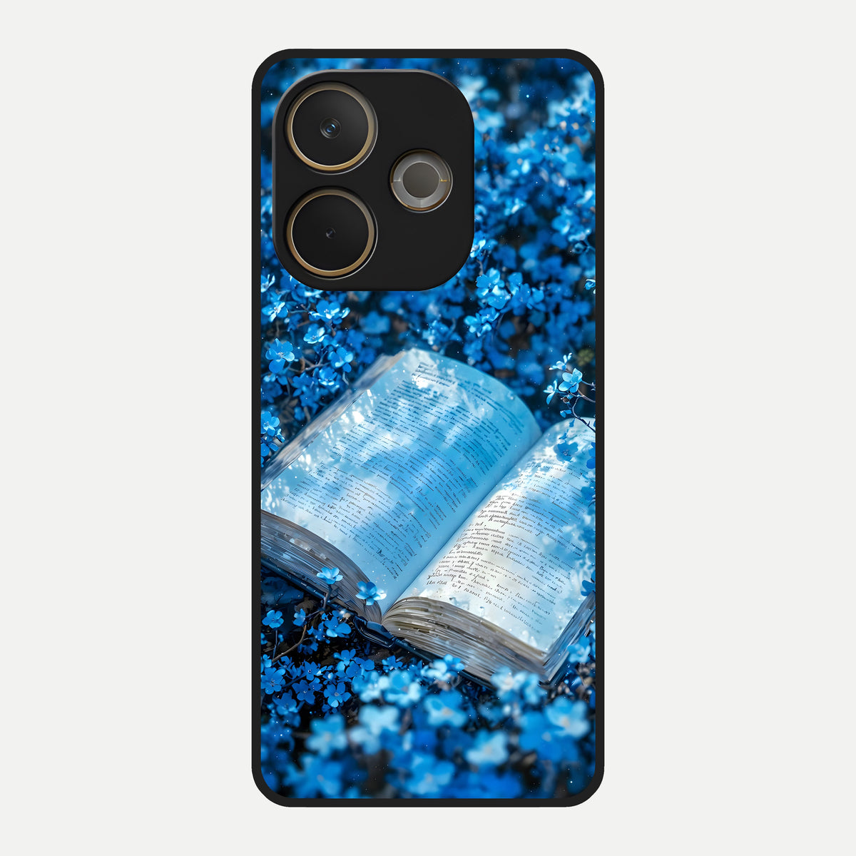  Blue Bloom Tales Glass Case For Oppo A5 Pro back cover – full design glossy printed glass finish