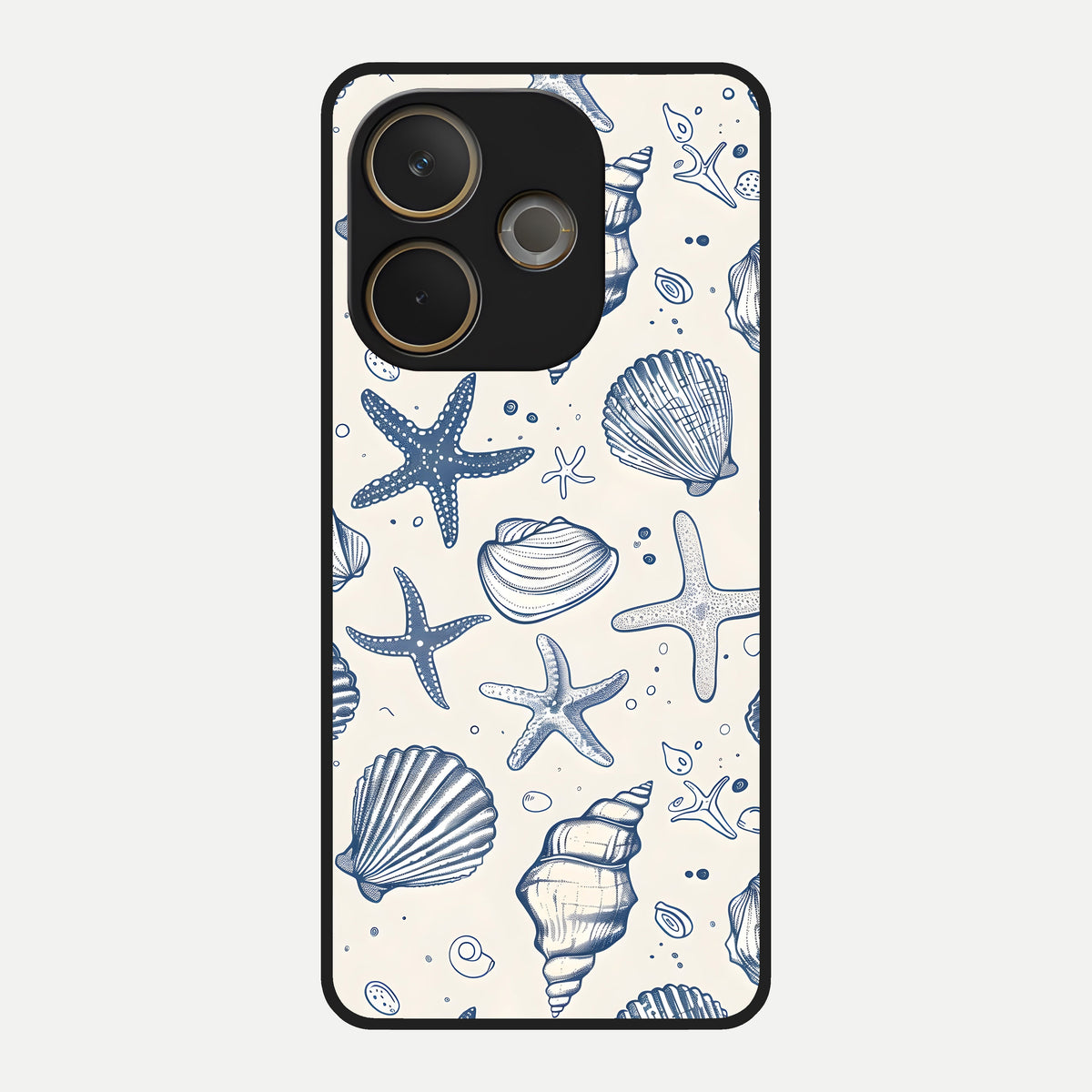  Blue Ocean Outline Glass Case For Oppo A5 Pro back cover – full design glossy printed glass finish
