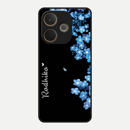  Blue Petal Dream Custom Name Glass Case For Oppo A5 Pro back cover – full design glossy printed glass finish