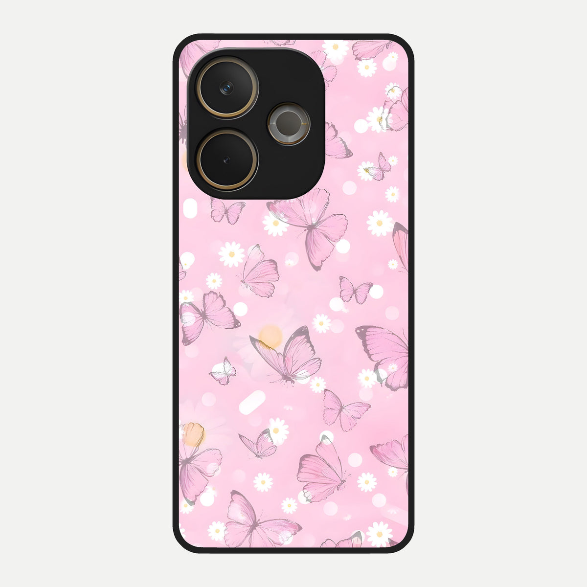  Blush Butterfly Garden Glass Case For Oppo A5 Pro back cover – full design glossy printed glass finish