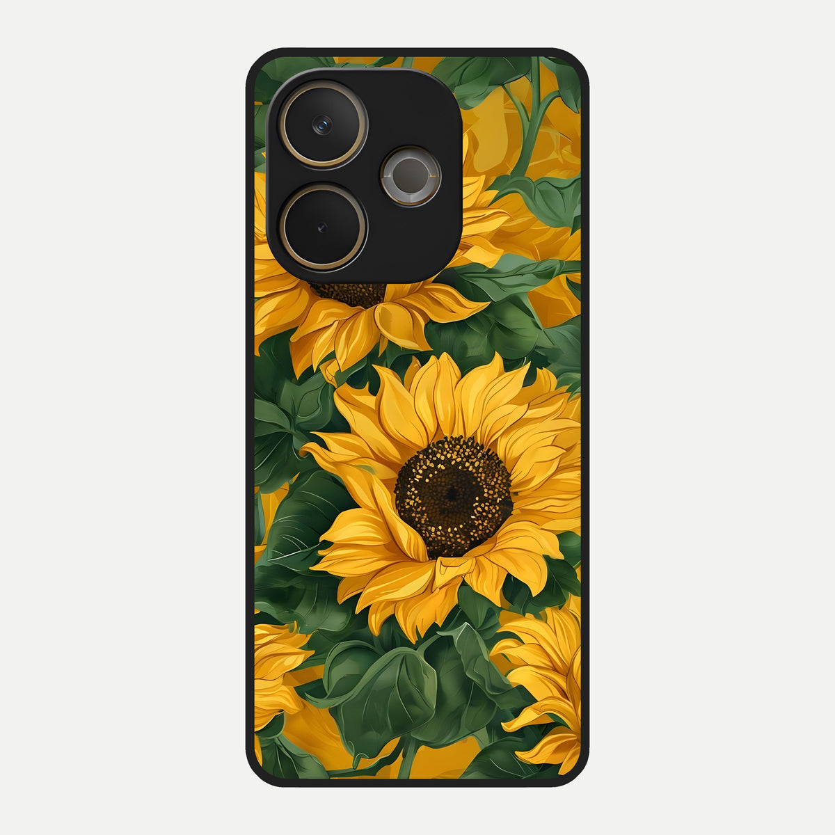  Bright Sunflower Bloom Glass Case For Oppo A5 Pro back cover – full design glossy printed glass finish