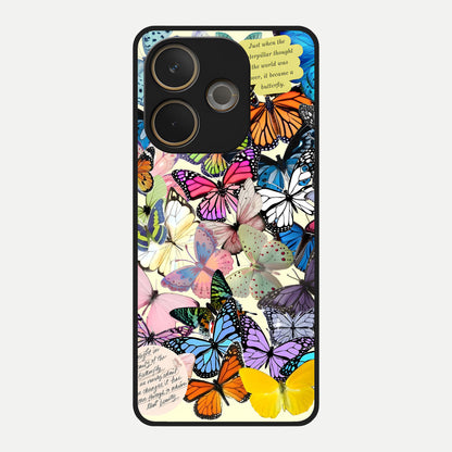 Butterflies Petal Dream Glass Case For Oppo A5 Pro back cover – full design glossy printed glass finish