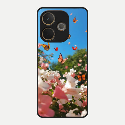  Butterflies In Bloom Sky Glass Case For Oppo A5 Pro back cover – full design glossy printed glass finish