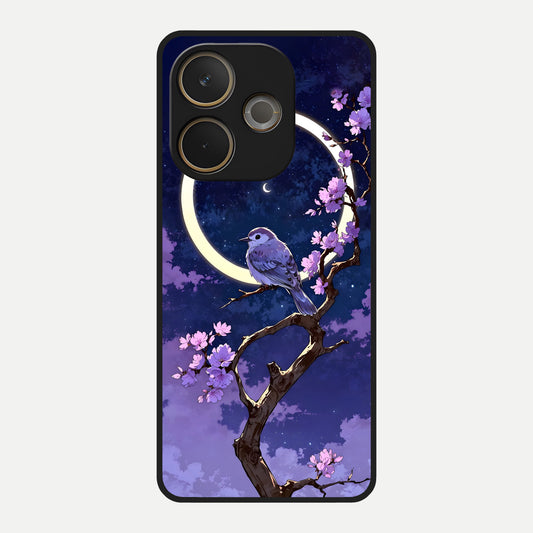  Celestial Bird Blossom Glass Case For Oppo A5 Pro back cover – full design glossy printed glass finish