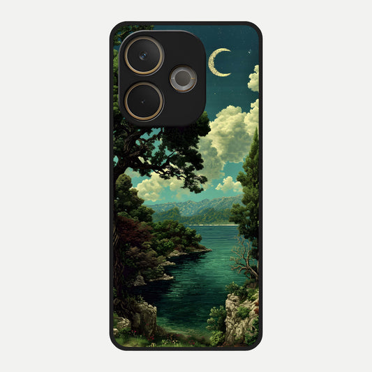  Celestial Lake Peace Glass Case For Oppo A5 Pro back cover – full design glossy printed glass finish