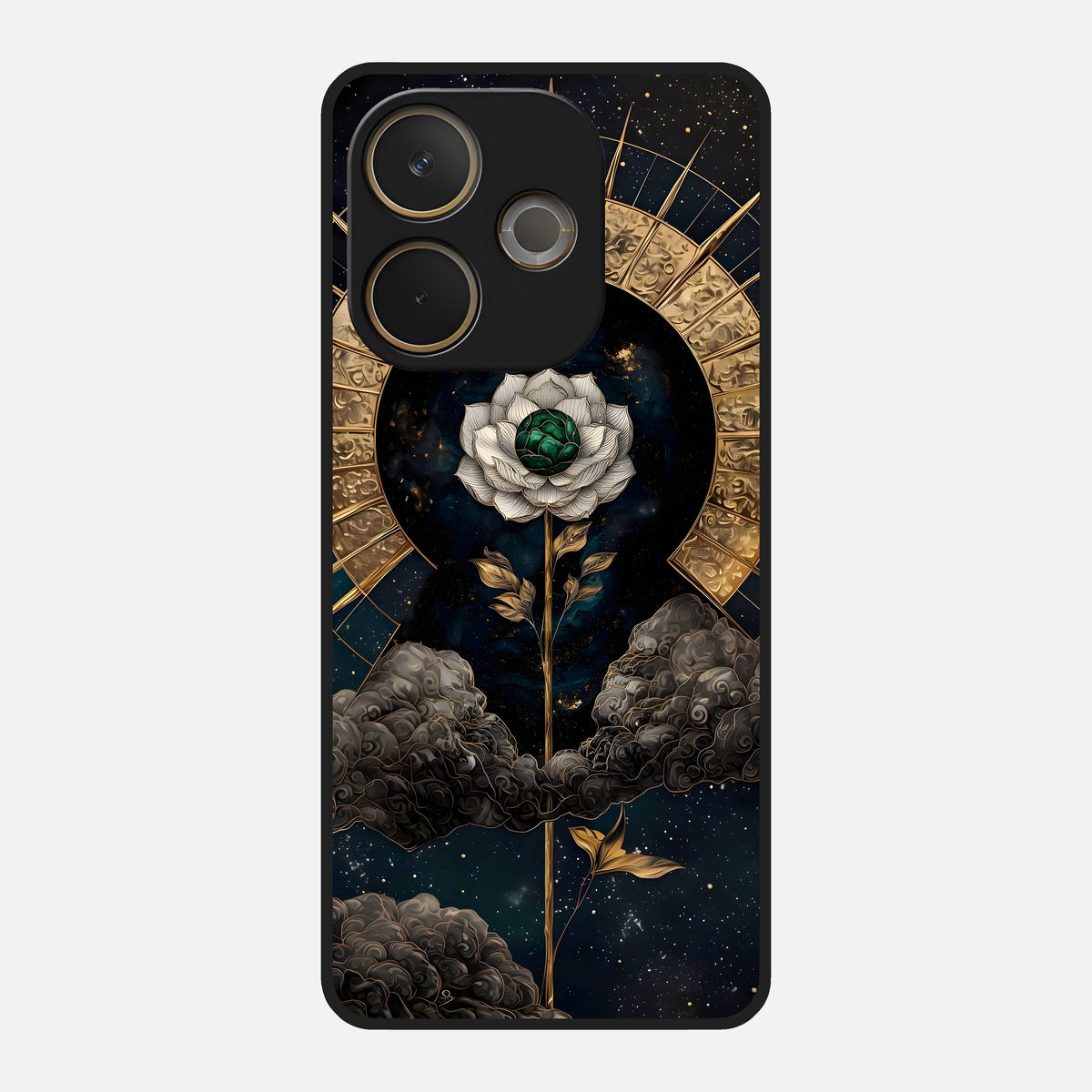  Celestial Lotus Morang Glass Case For Oppo A5 Pro back cover – full design glossy printed glass finish