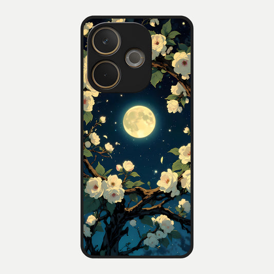  Celestial Moon And Flower Glass Case For Oppo A5 Pro back cover – full design glossy printed glass finish