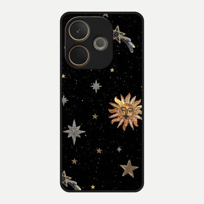  Celestial Moon With Stars Glass Case For Oppo A5 Pro back cover – full design glossy printed glass finish