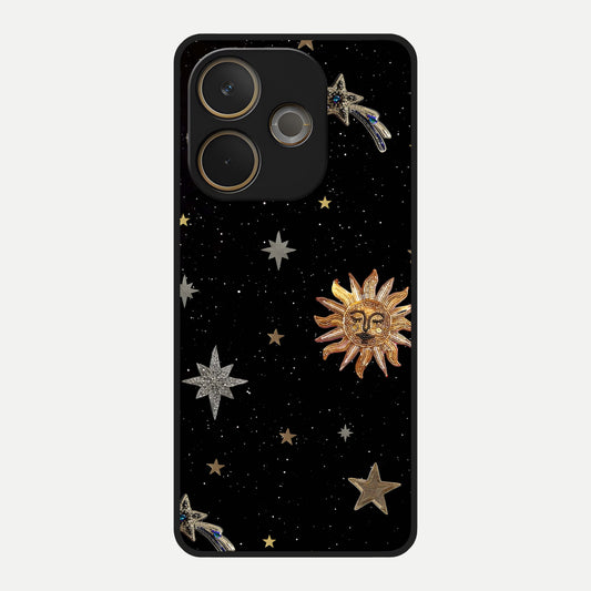  Celestial Moon With Stars Glass Case For Oppo A5 Pro back cover – full design glossy printed glass finish