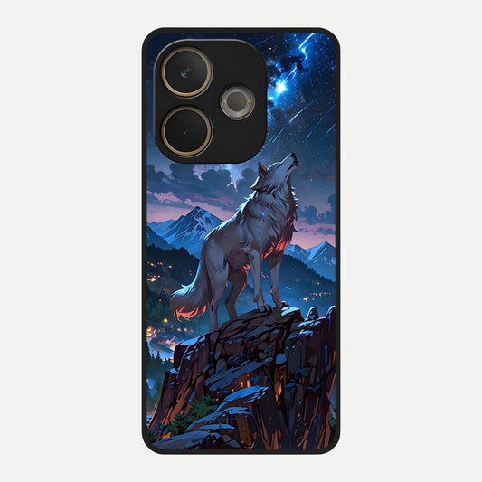  Celestial Wolf Howl Glass Case For Oppo A5 Pro back cover – full design glossy printed glass finish