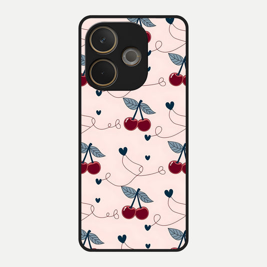  Cherry Heart Line Glass Case For Oppo A5 Pro back cover – full design glossy printed glass finish