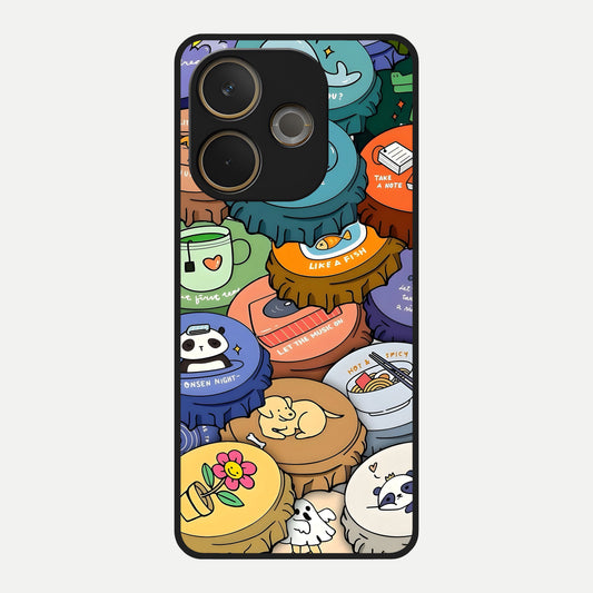  Coins Patterns Glass Case For Oppo A5 Pro back cover – full design glossy printed glass finish