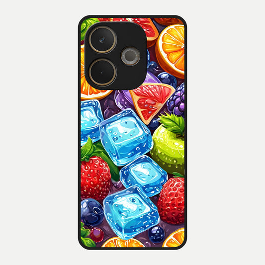  Colorful Fruits with Ice Glass Case For Oppo A5 Pro back cover – full design glossy printed glass finish
