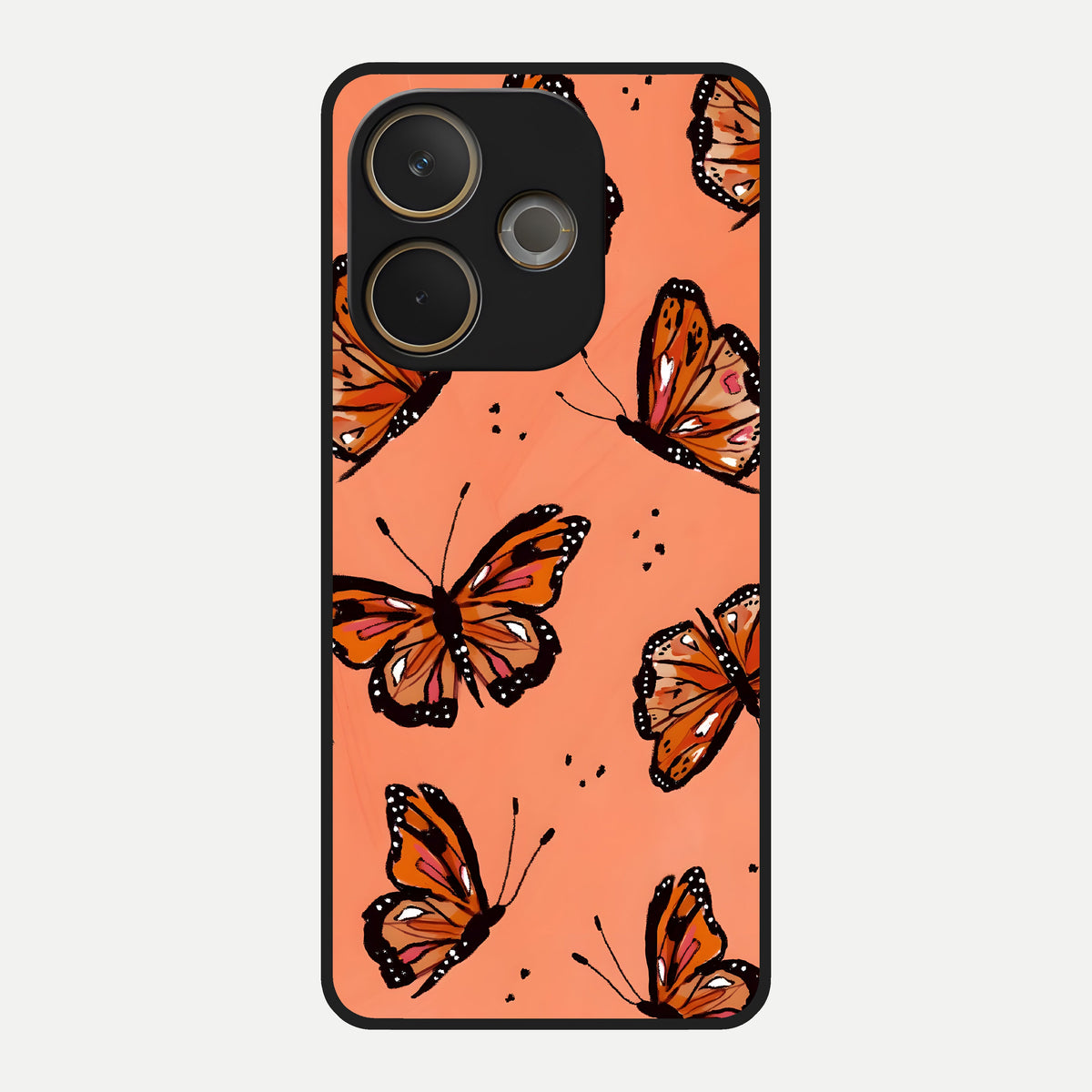  Coral Wing Butterfly Glass Case For Oppo A5 Pro back cover – full design glossy printed glass finish