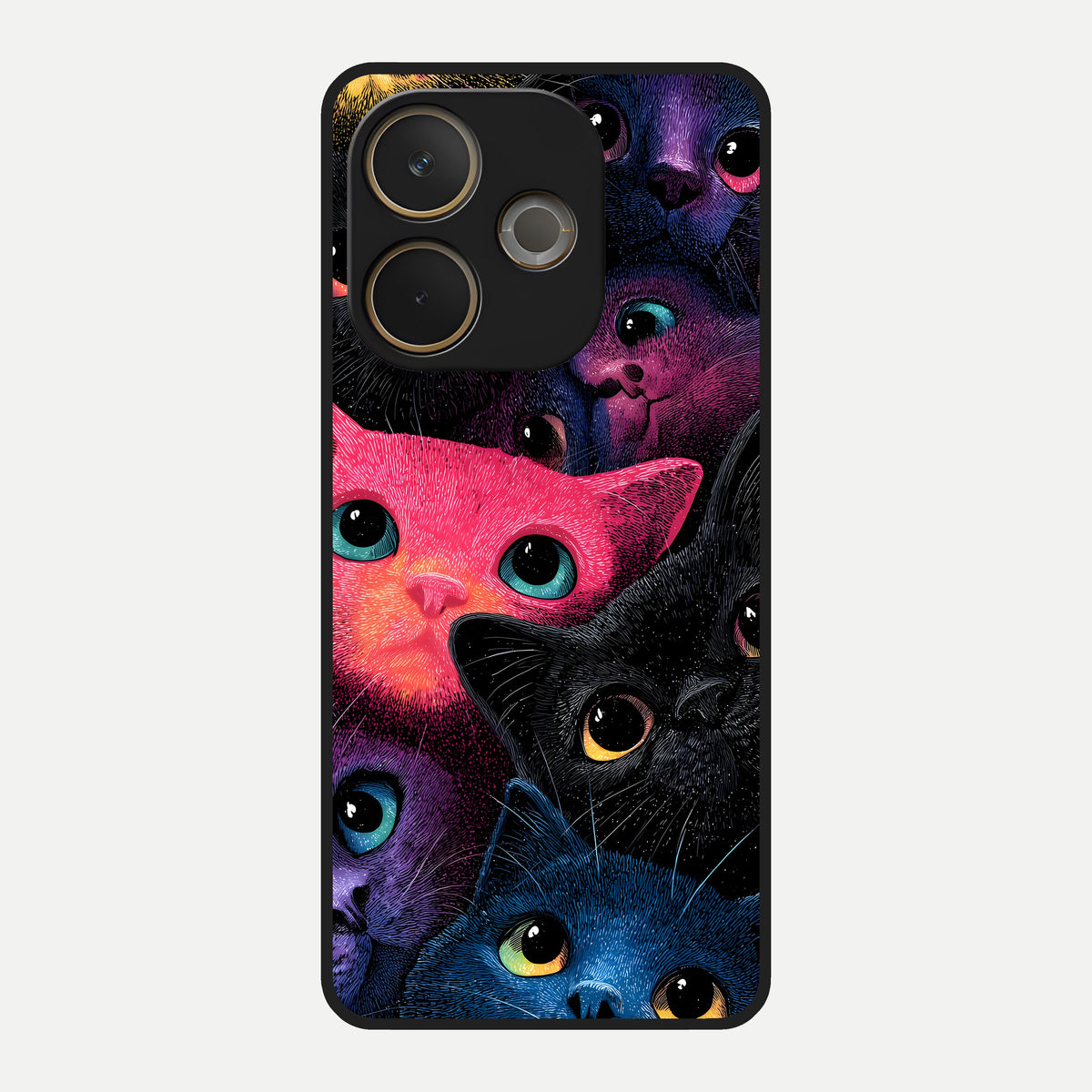  Cosmic Cats Dreams Glass Case For Oppo A5 Pro back cover – full design glossy printed glass finish
