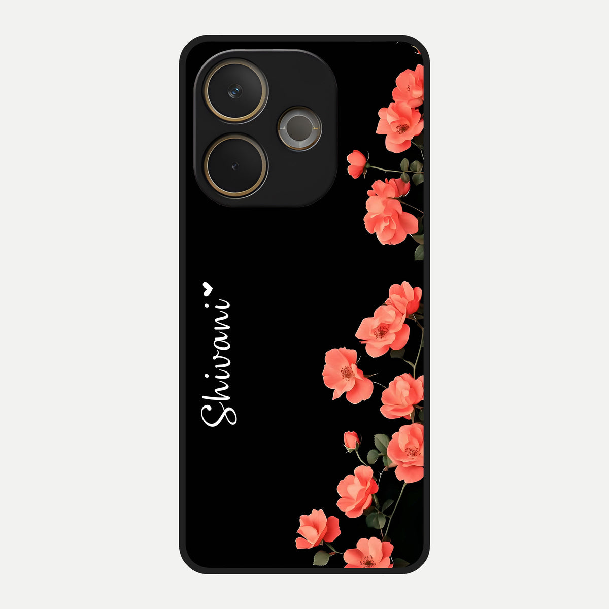  Crimson Bloom Grace Custom Name Glass Case For Oppo A5 Pro back cover – full design glossy printed glass finish