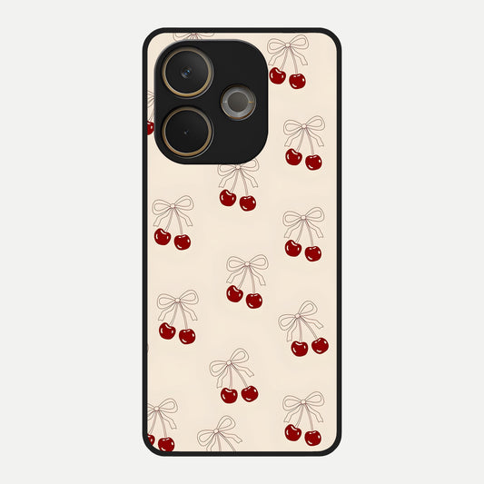  Cute Cherry Pattern Glass Case For Oppo A5 Pro back cover – full design glossy printed glass finish