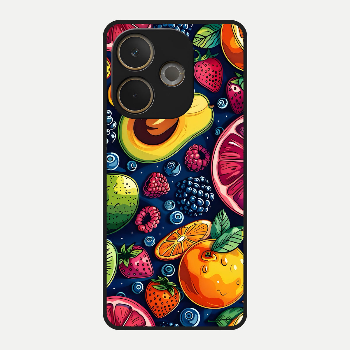  Cute Fruits Art Glass Case For Oppo A5 Pro back cover – full design glossy printed glass finish