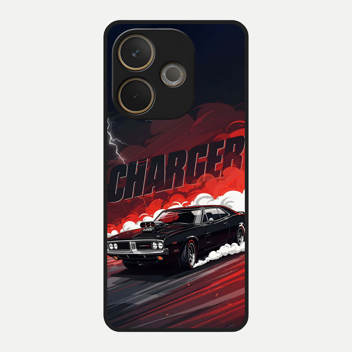  Dark Charger Fury Glass Case For Oppo A5 Pro back cover – full design glossy printed glass finish