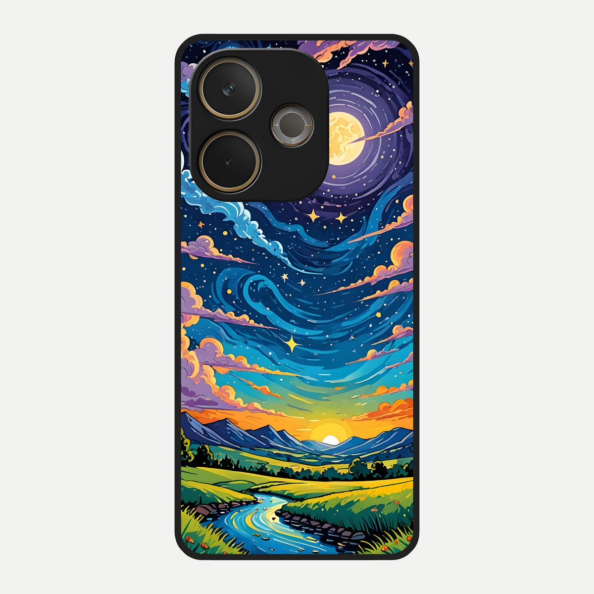  Dreamy Night Landscape Glass Case For Oppo A5 Pro back cover – full design glossy printed glass finish