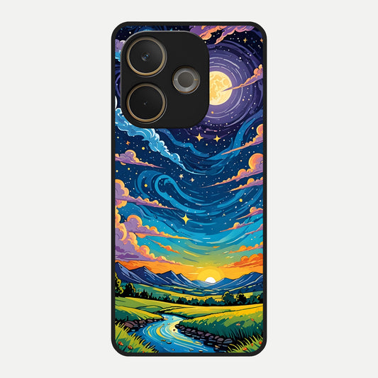  Dreamy Night Landscape Glass Case For Oppo A5 Pro back cover – full design glossy printed glass finish