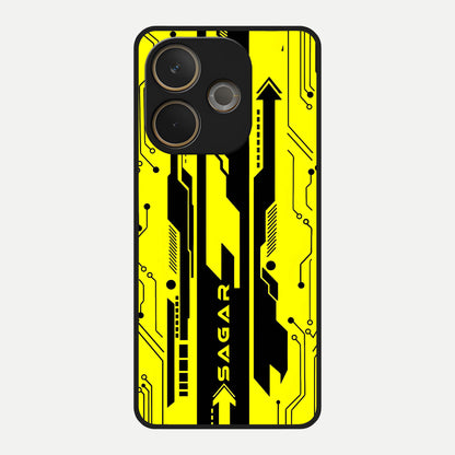  Electric Pulse CYBERPUNK Custom Name Glass Case For Oppo A5 Pro back cover – full design glossy printed glass finish