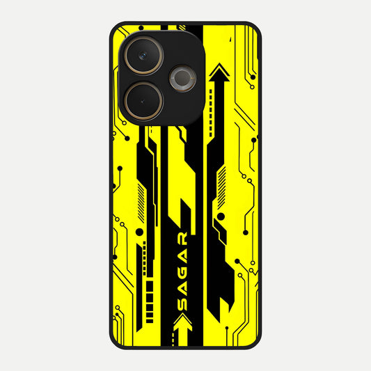 Electric Pulse CYBERPUNK Custom Name Glass Case For Oppo A5 Pro back cover – full design glossy printed glass finish
