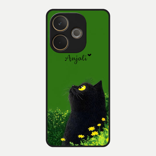  Emerald Cat Custom Name Glass Case For Oppo A5 Pro back cover – full design glossy printed glass finish