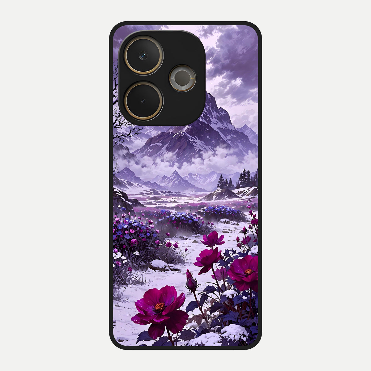  Flower Mountain View Glass Case For Oppo A5 Pro back cover – full design glossy printed glass finish