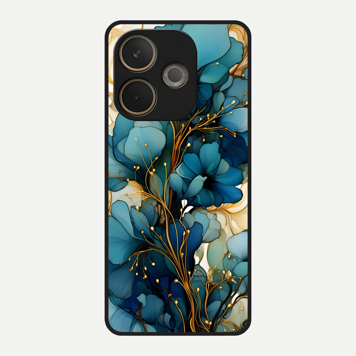  Golden Bloom Symphony Glass Case For Oppo A5 Pro back cover – full design glossy printed glass finish