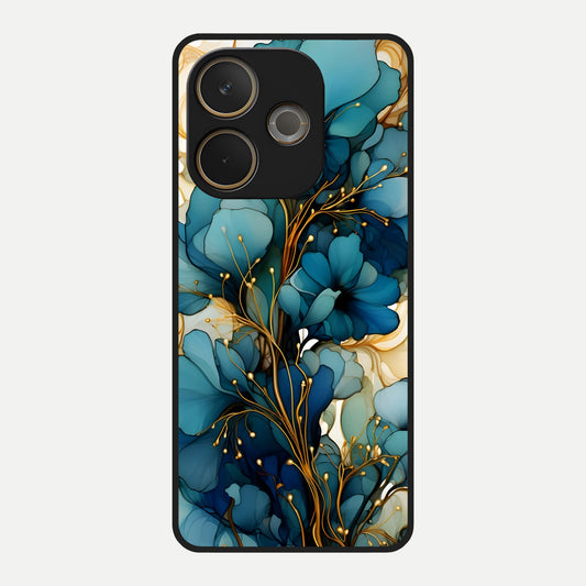 Golden Bloom Symphony Glass Case For Oppo A5 Pro back cover – full design glossy printed glass finish