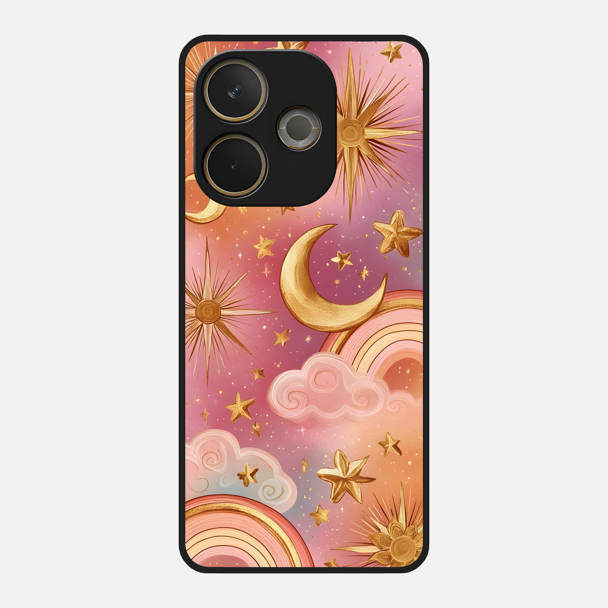  Golden Celestial Dreams Glass Case For Oppo A5 Pro back cover – full design glossy printed glass finish
