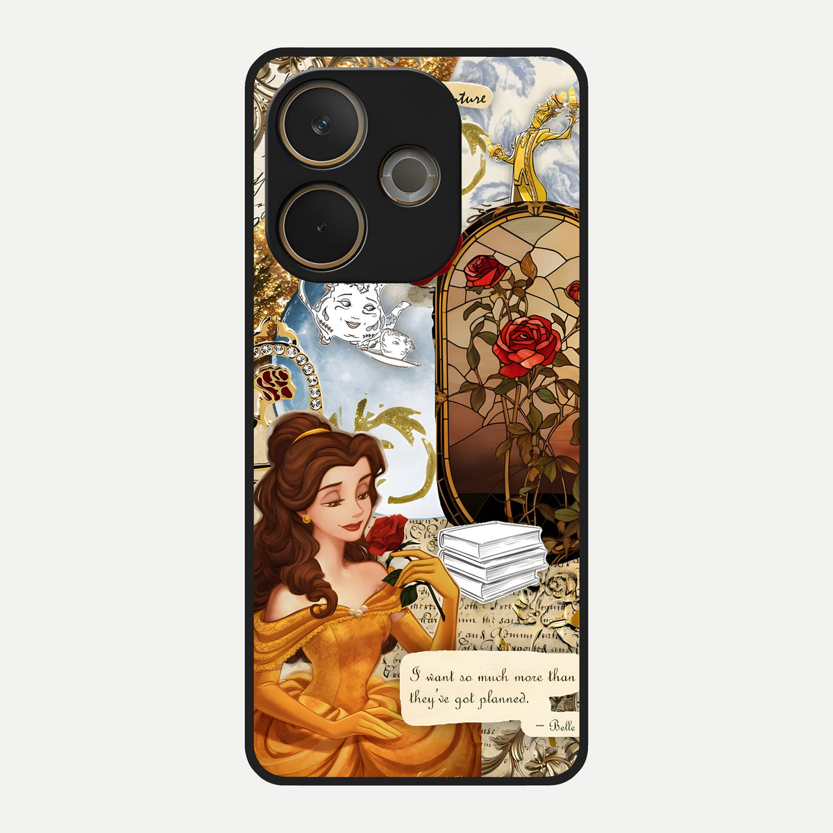  Golden Dream Belle Glass Case For Oppo A5 Pro back cover – full design glossy printed glass finish