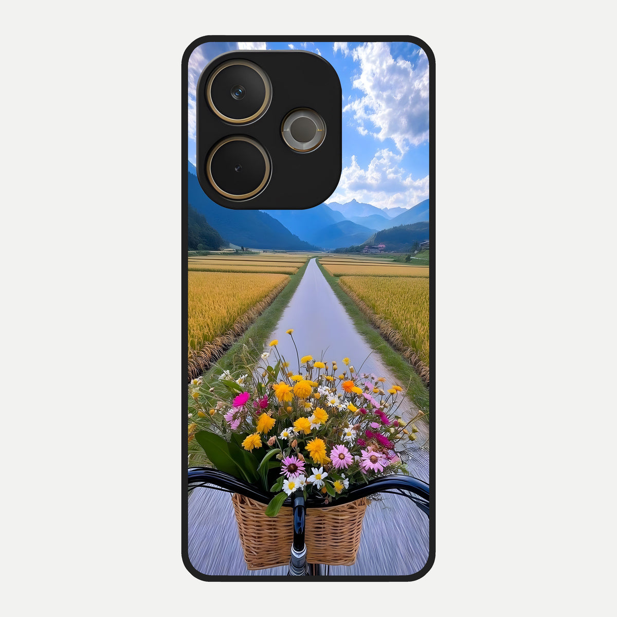  Golden Field Journey Glass Case For Oppo A5 Pro back cover – full design glossy printed glass finish