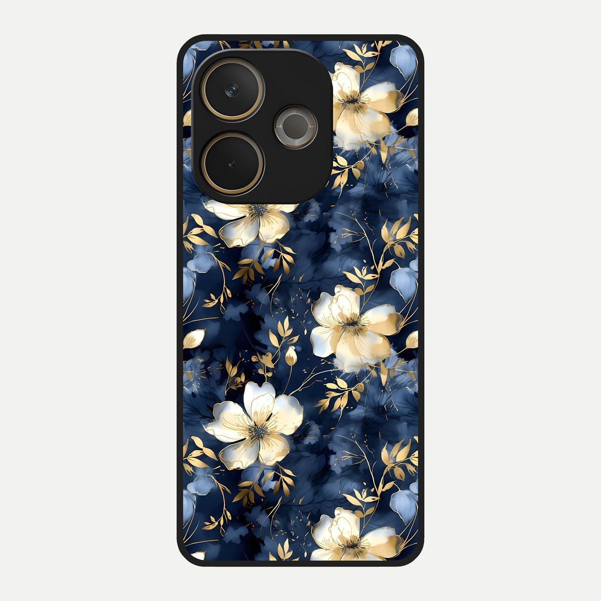  Golden Midnight Bloom Glass Case For Oppo A5 Pro back cover – full design glossy printed glass finish