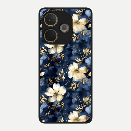  Golden Midnight Bloom Glass Case For Oppo A5 Pro back cover – full design glossy printed glass finish
