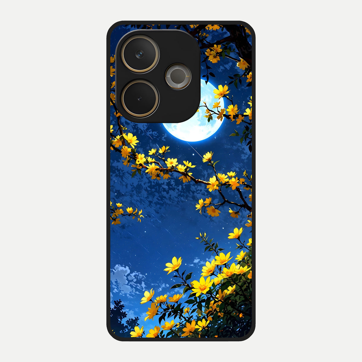  Golden Night Glow Glass Case For Oppo A5 Pro back cover – full design glossy printed glass finish