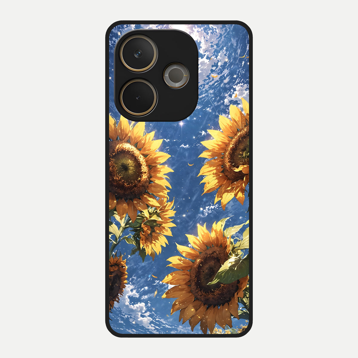 Heavenly Sunflower Rise Glass Case For Oppo A5 Pro back cover – full design glossy printed glass finish