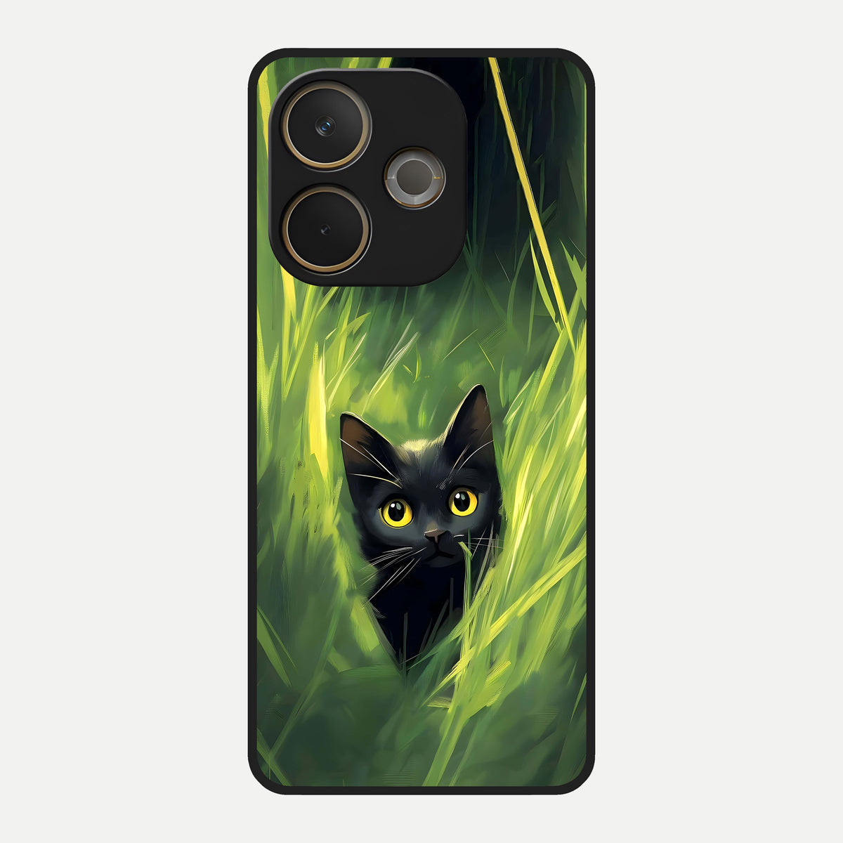  Hidden Cat Whisper Glass Case For Oppo A5 Pro back cover – full design glossy printed glass finish